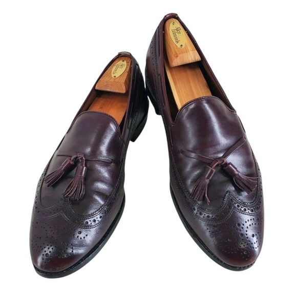 Allen Edmonds Manchester Wingtip Tassel Dress Shoes Loafer Mens 11 E Oxblood Red - Picture 12 of 12